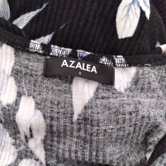 AZALEA/ARITZIA Ribbed Black Floral Ruffled Shoulder Dress, … - Picture 4 of 4